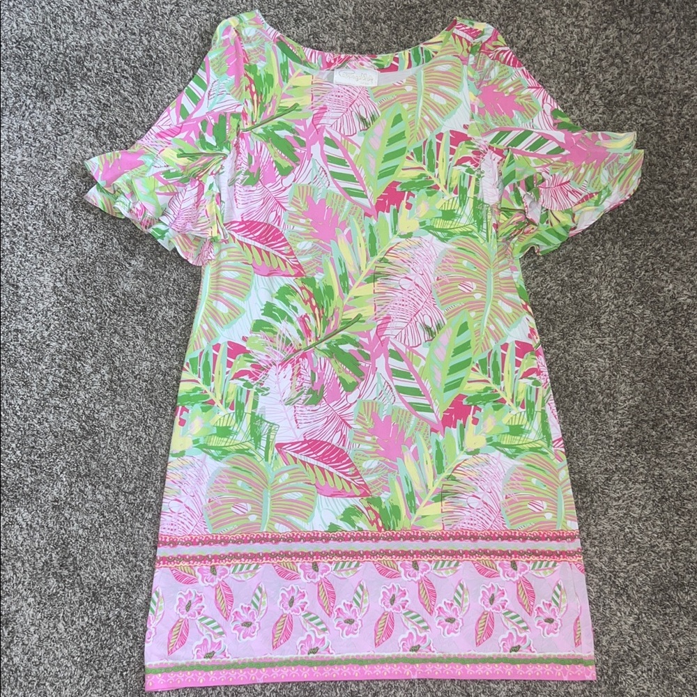 Womens's Pappagallo Tropical Floral Dress - Pink & Green